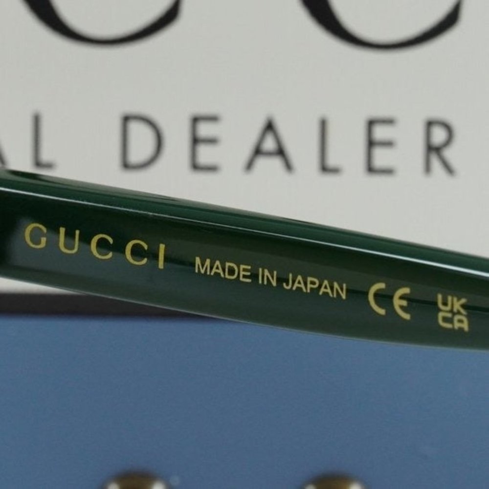 FINAL PRICE NEW GUCCI GG1066S 003 BLACK GREEN BROWN SQUARE WOMENS SUNGLA… - Picture 7 of 12